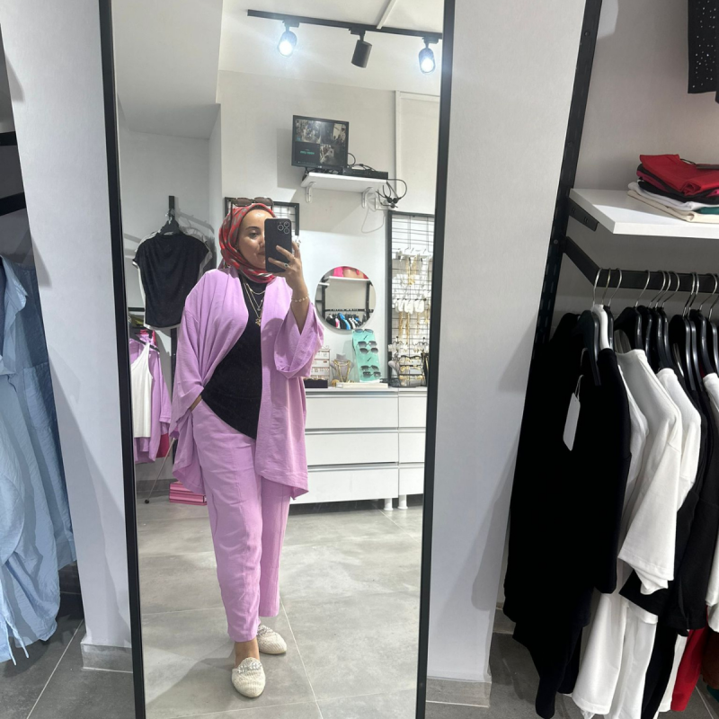 Kimono Takım Lila - Görsel 3