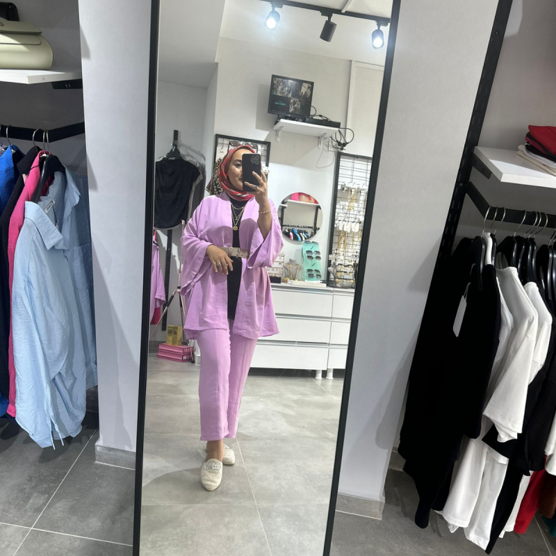 Kimono Takım Lila - Görsel 5