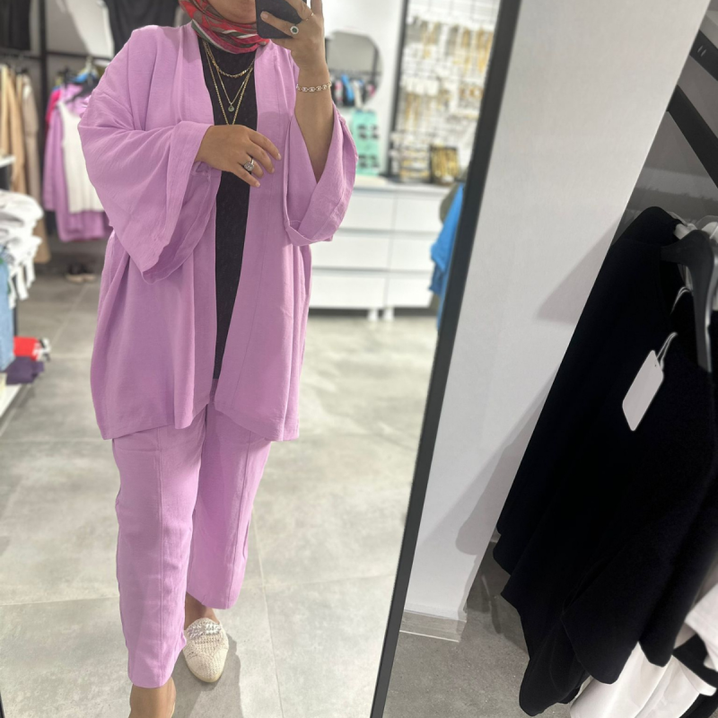 Kimono Takım Lila - Görsel 6