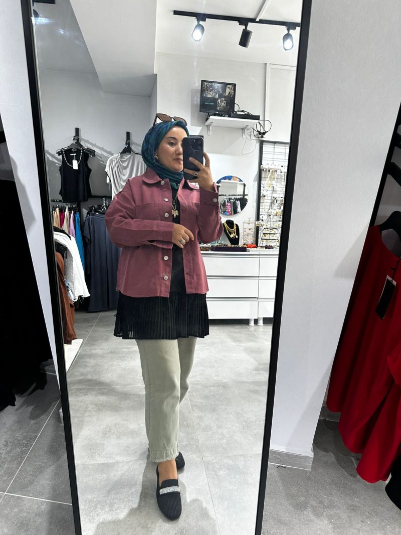 Gabardin Kot Ceket GülKurusu - Görsel 2