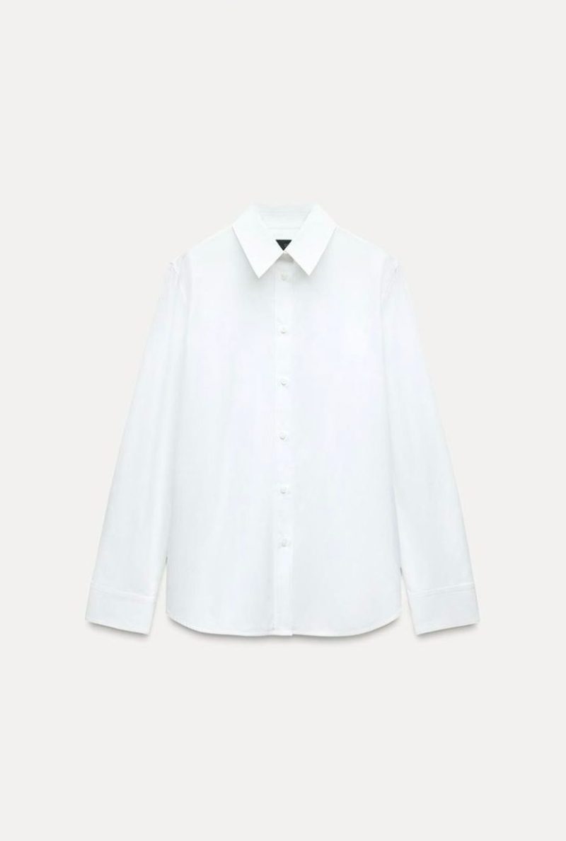 Poplin Oversize Beyaz Gömlek - Görsel 3