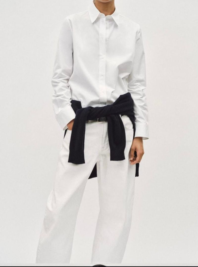 Poplin Oversize Beyaz Gömlek