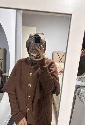 FİTİLLİ TRİKO PANÇOLU KAZAK KAHVE